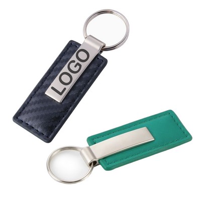 Custom Leather Keychain with Metal Insert